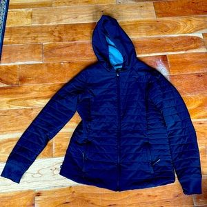 Black athleta girl jacket rarely worn, grey soft interior